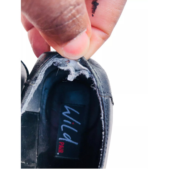 Wild Pair Womens Shoes Black Leather Block High Heel Loafers 90's Y2k Size 7 - Picture 7 of 9